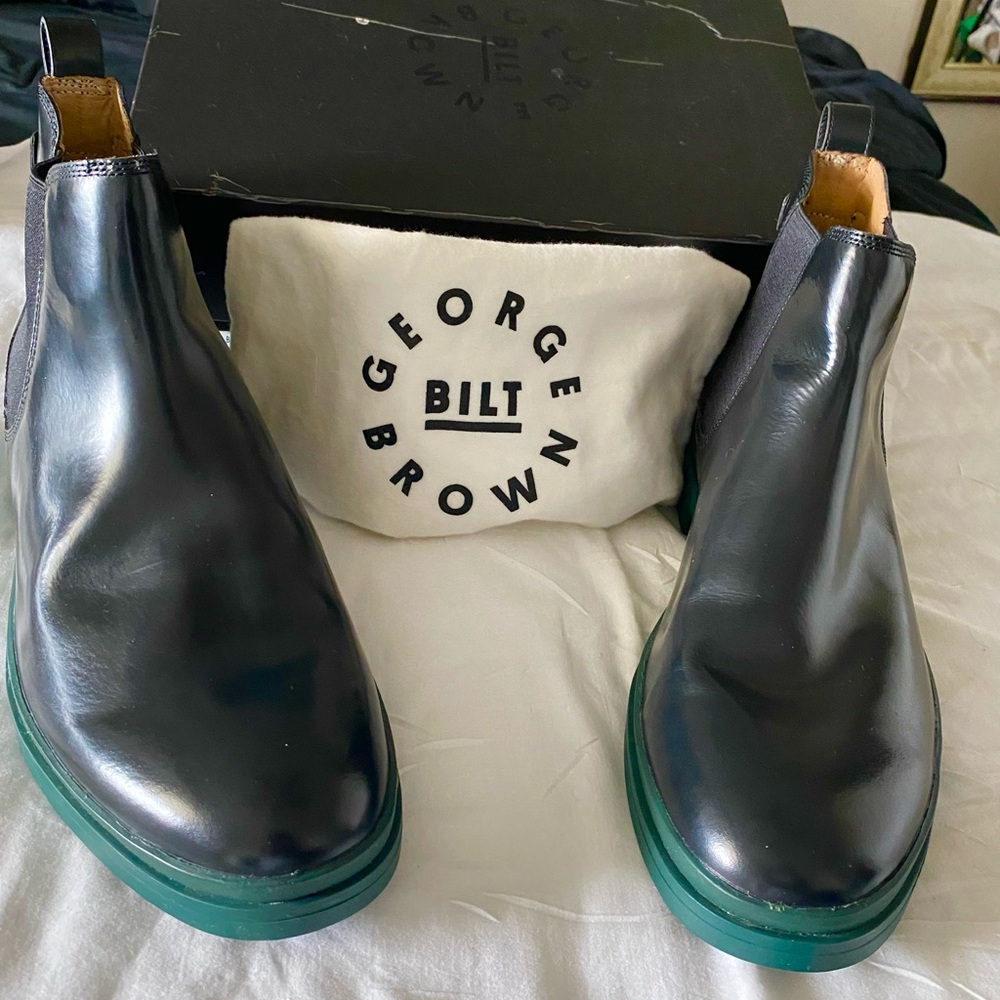 George BILT Brown ~ Black Leather NWT EXCELLENT QUALITY BOOTS for MEN.⭐️⭐️⭐️⭐️⭐️